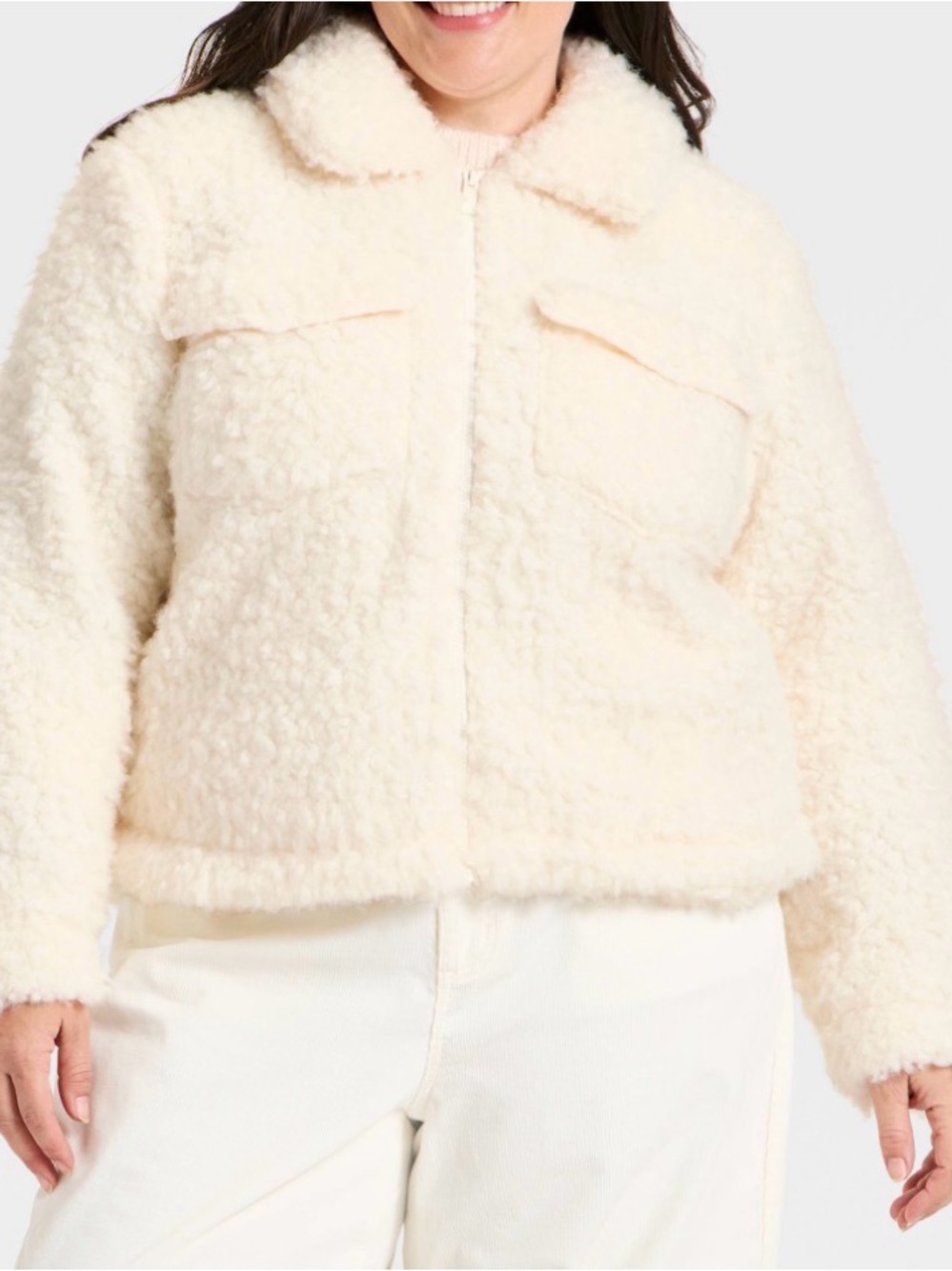 Universal Thread Cream Faux Shearling Jacket NEW Size XXL